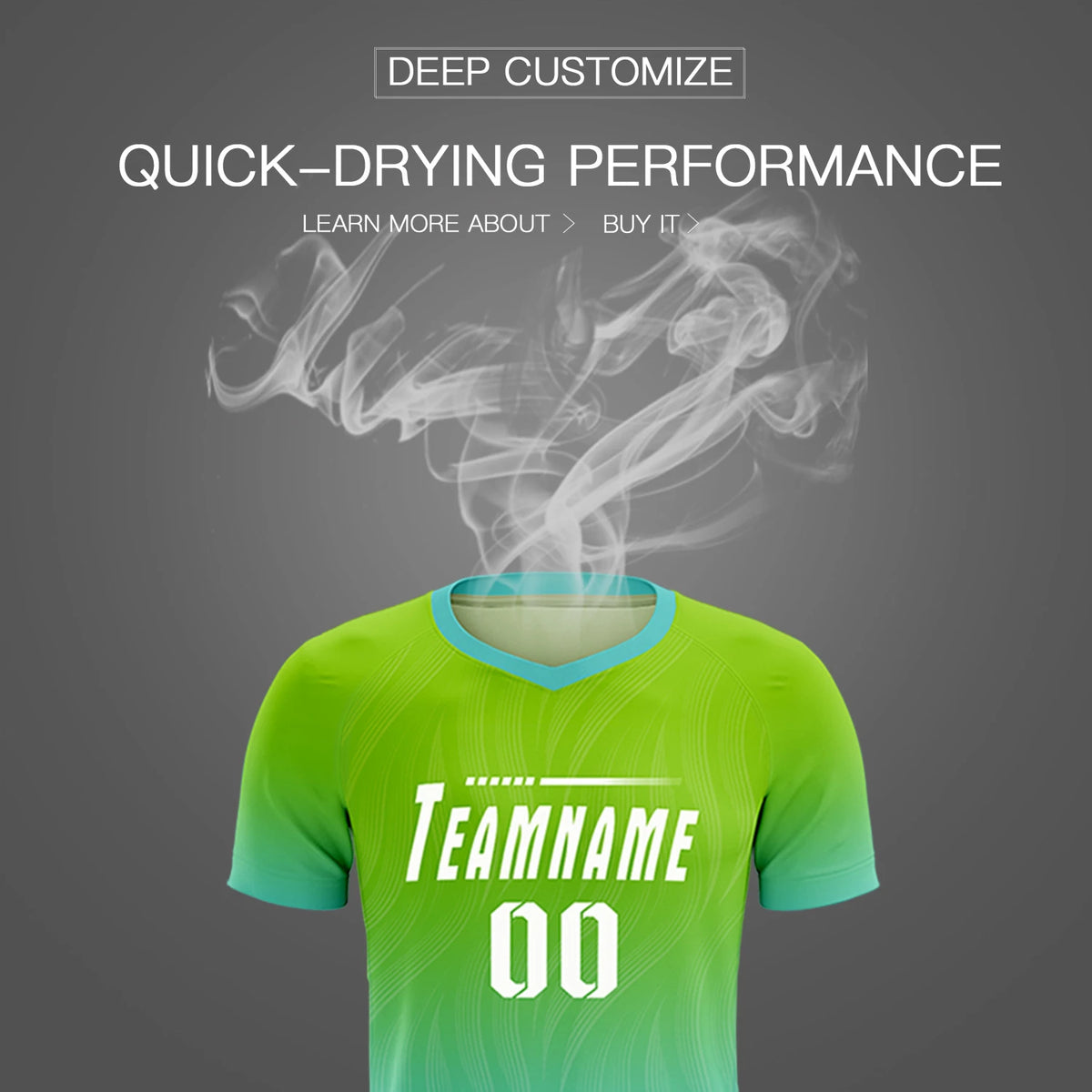 Custom Neon Green Aqua Printing Sportswear Soccer Sets Jersey