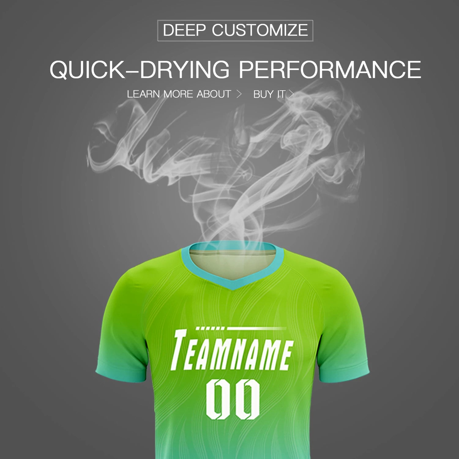 Custom Neon Green Aqua Printing Sportswear Soccer Sets Jersey