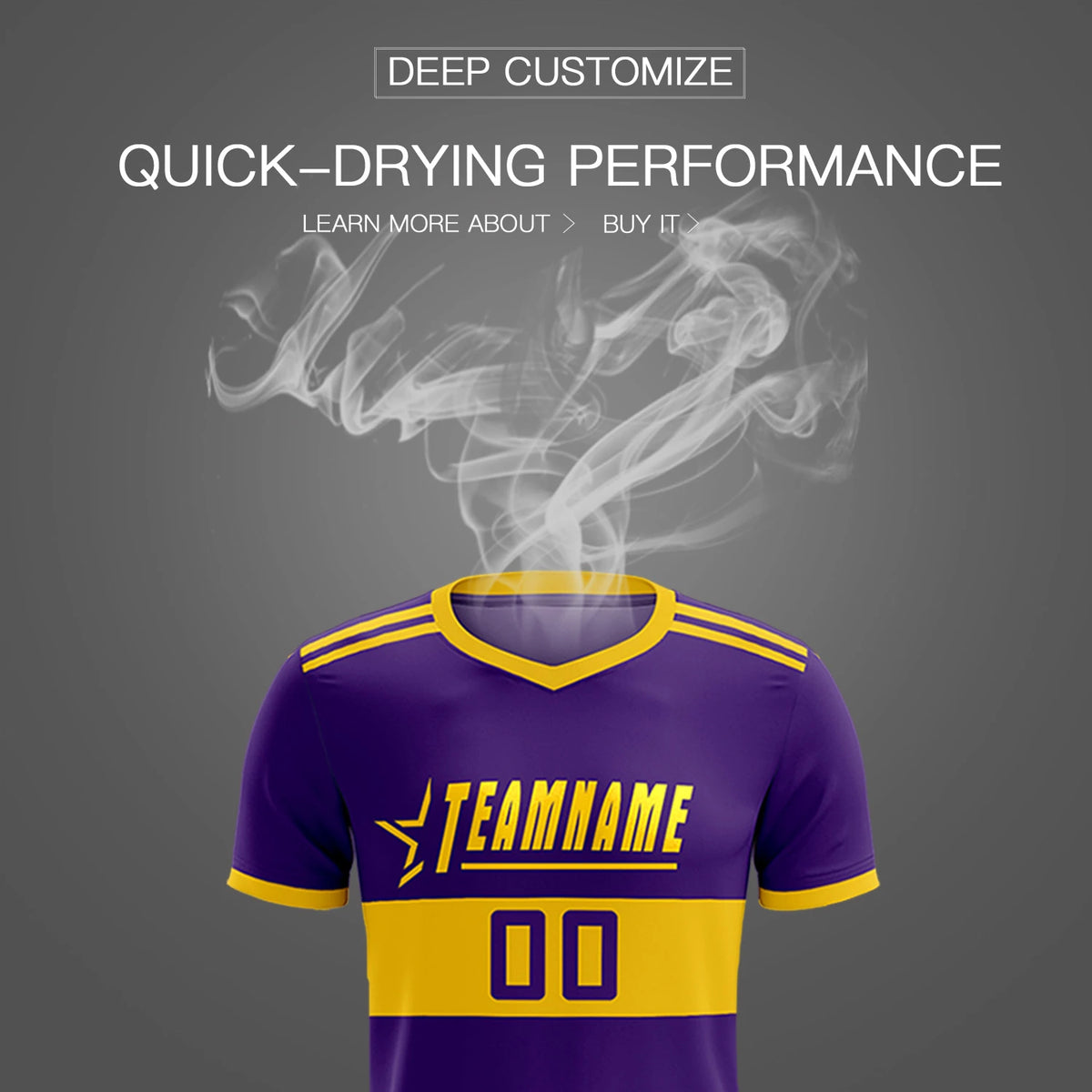 Custom Purple-Gold 01 Breathable Soccer Sets Jersey