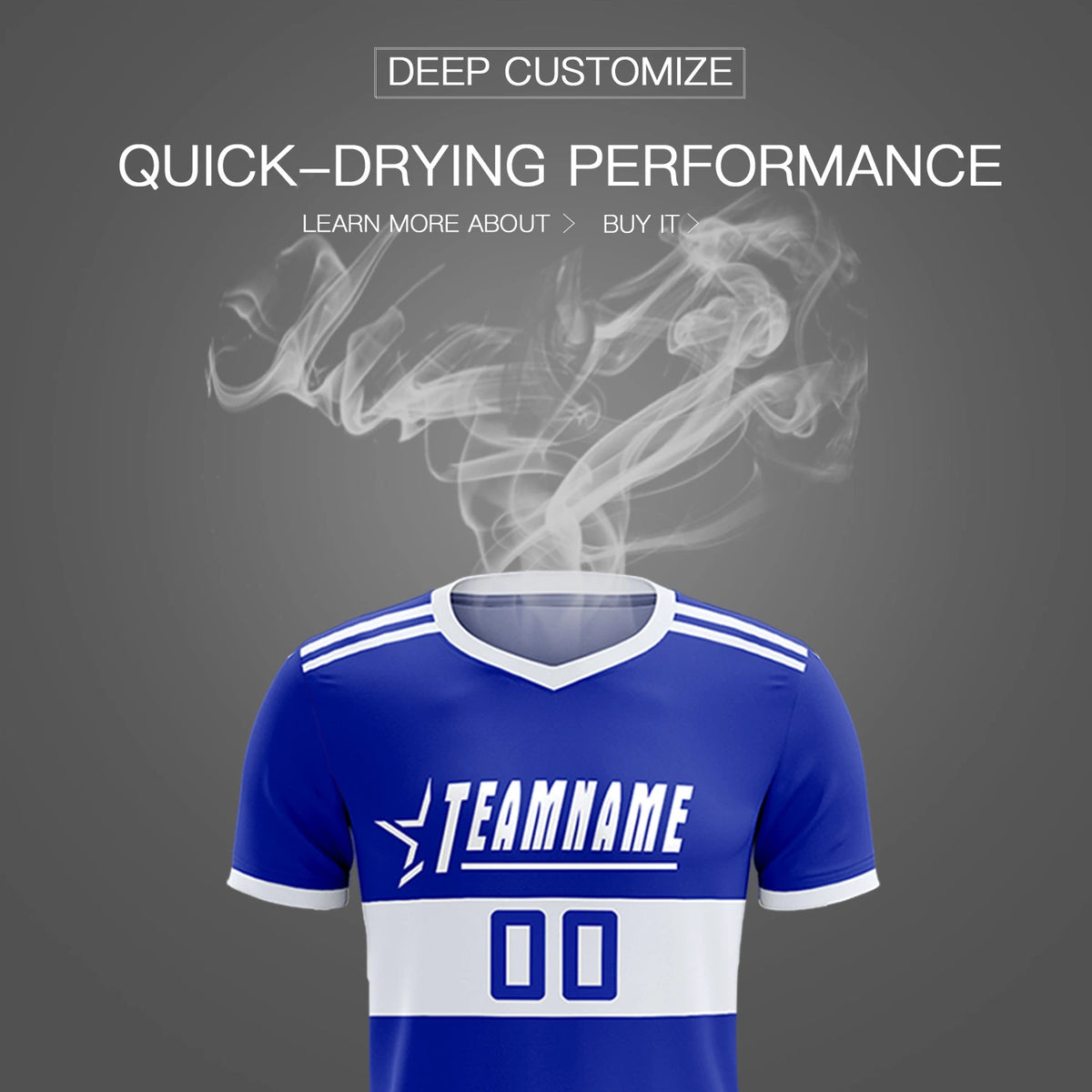 Custom Royal Blue-White Breathable Soccer Sets Jersey