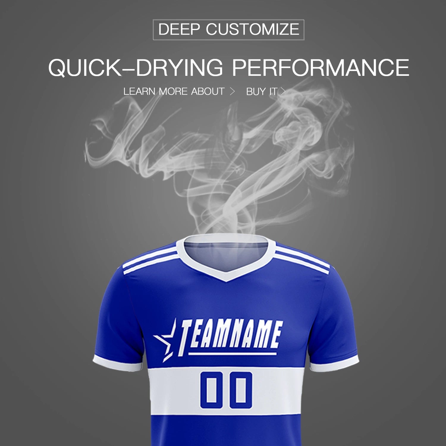 Custom Royal Blue-White Breathable Soccer Sets Jersey