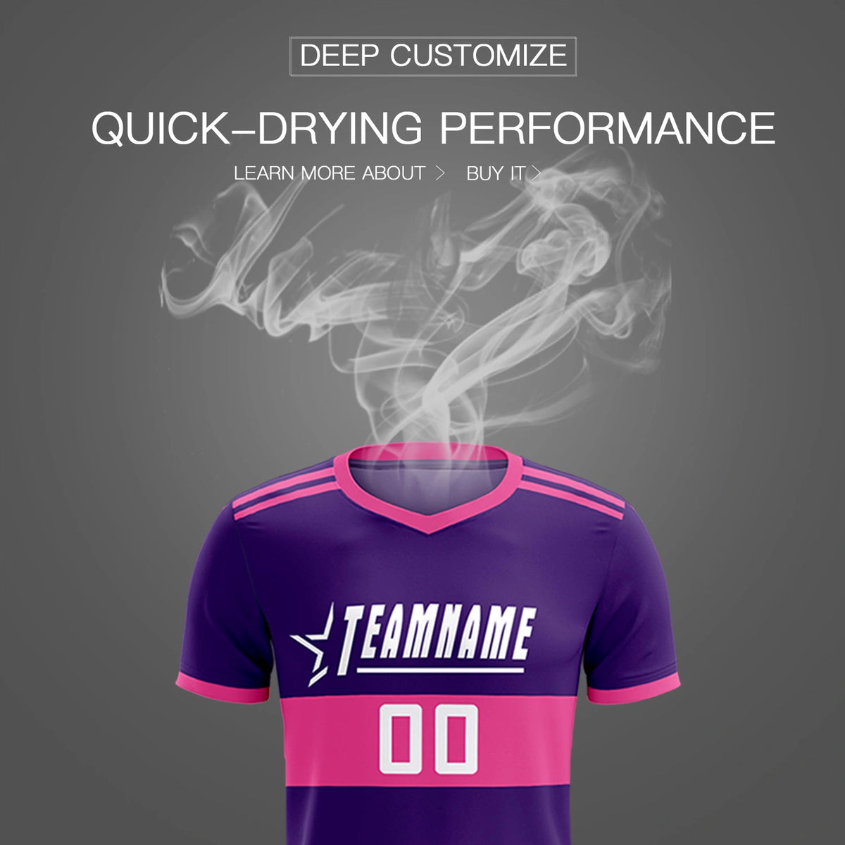 Custom Purple Pink Breathable Soccer Sets Jersey