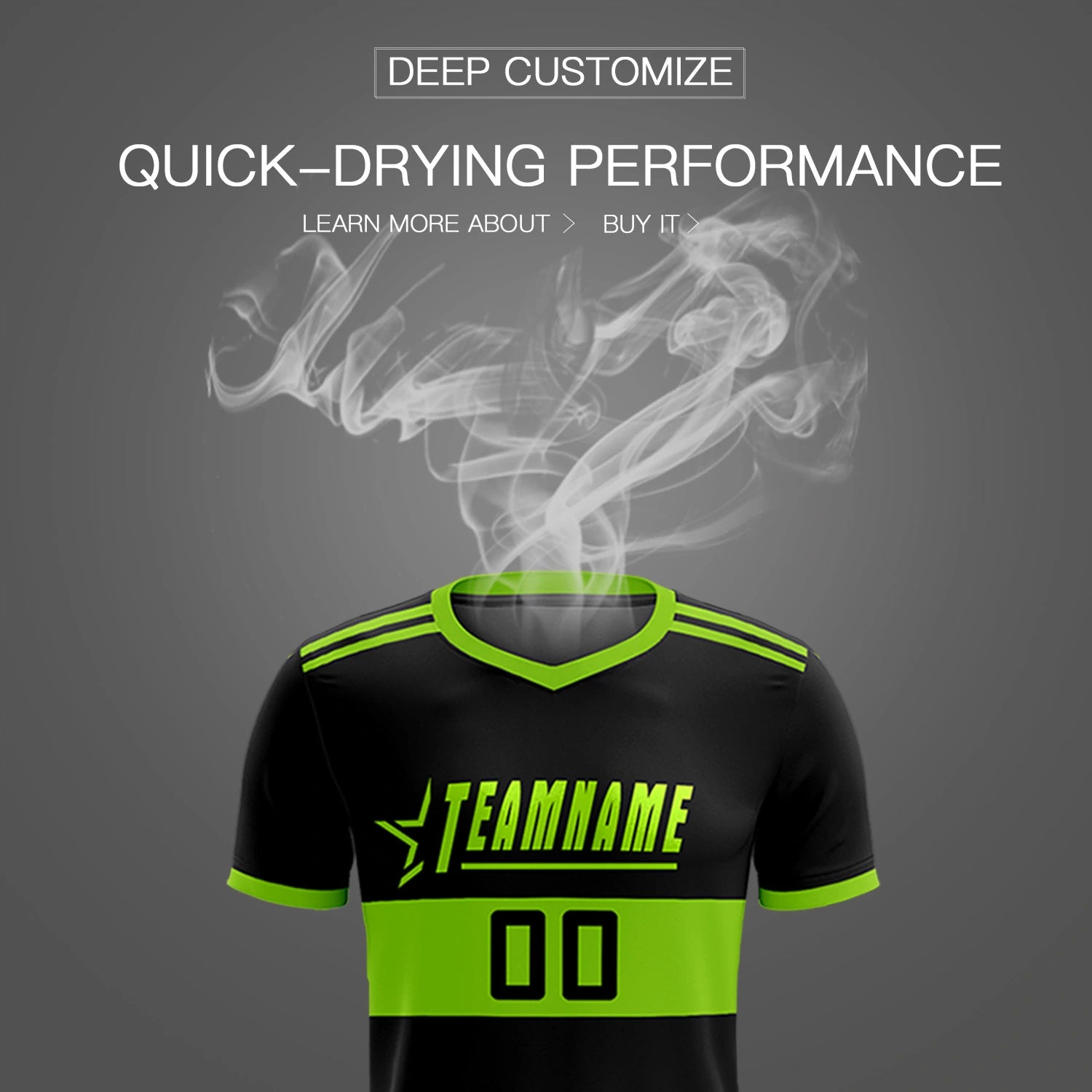 Custom Black-Neon Green Breathable Soccer Sets Jersey