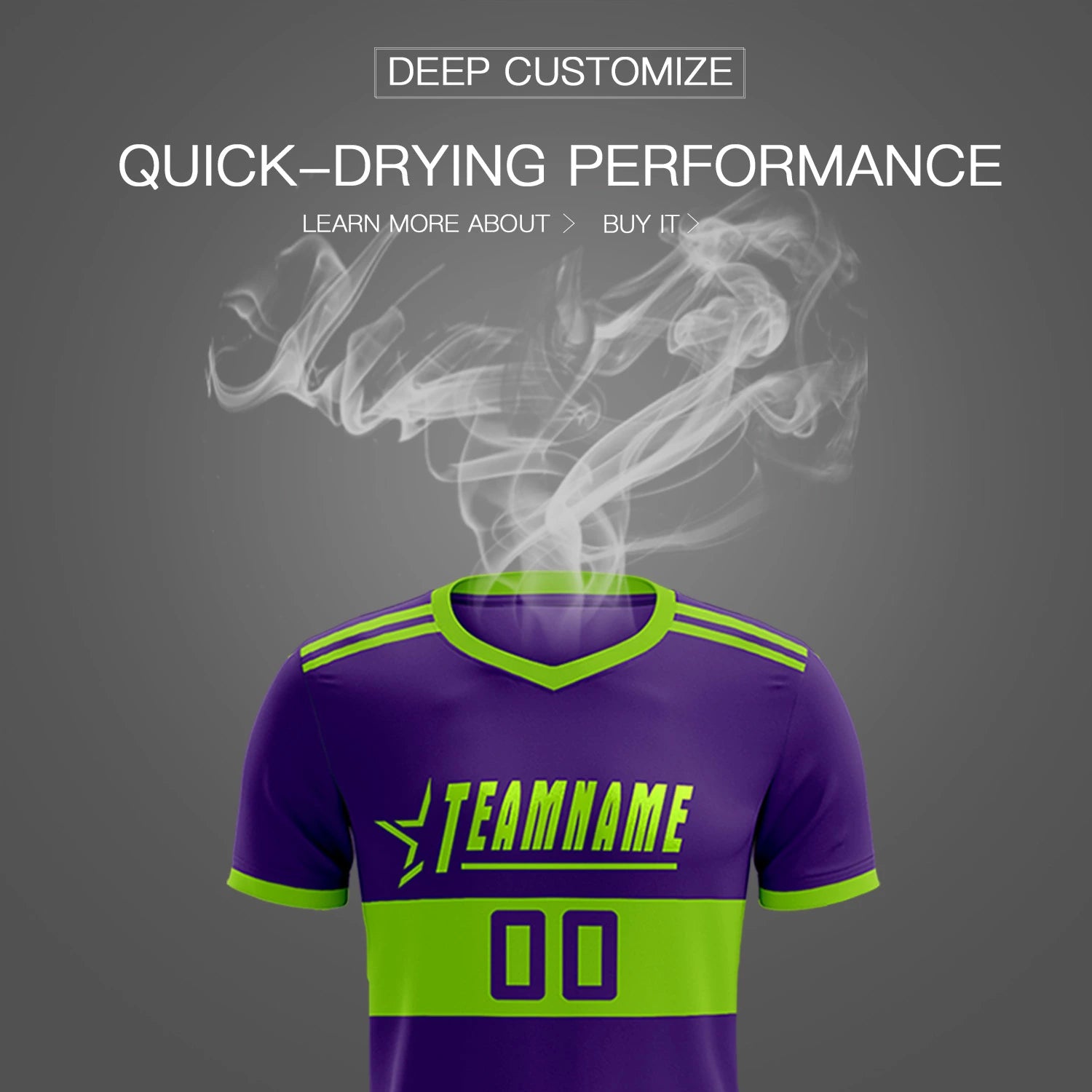 Custom Purple-Neon Green Breathable Soccer Sets Jersey