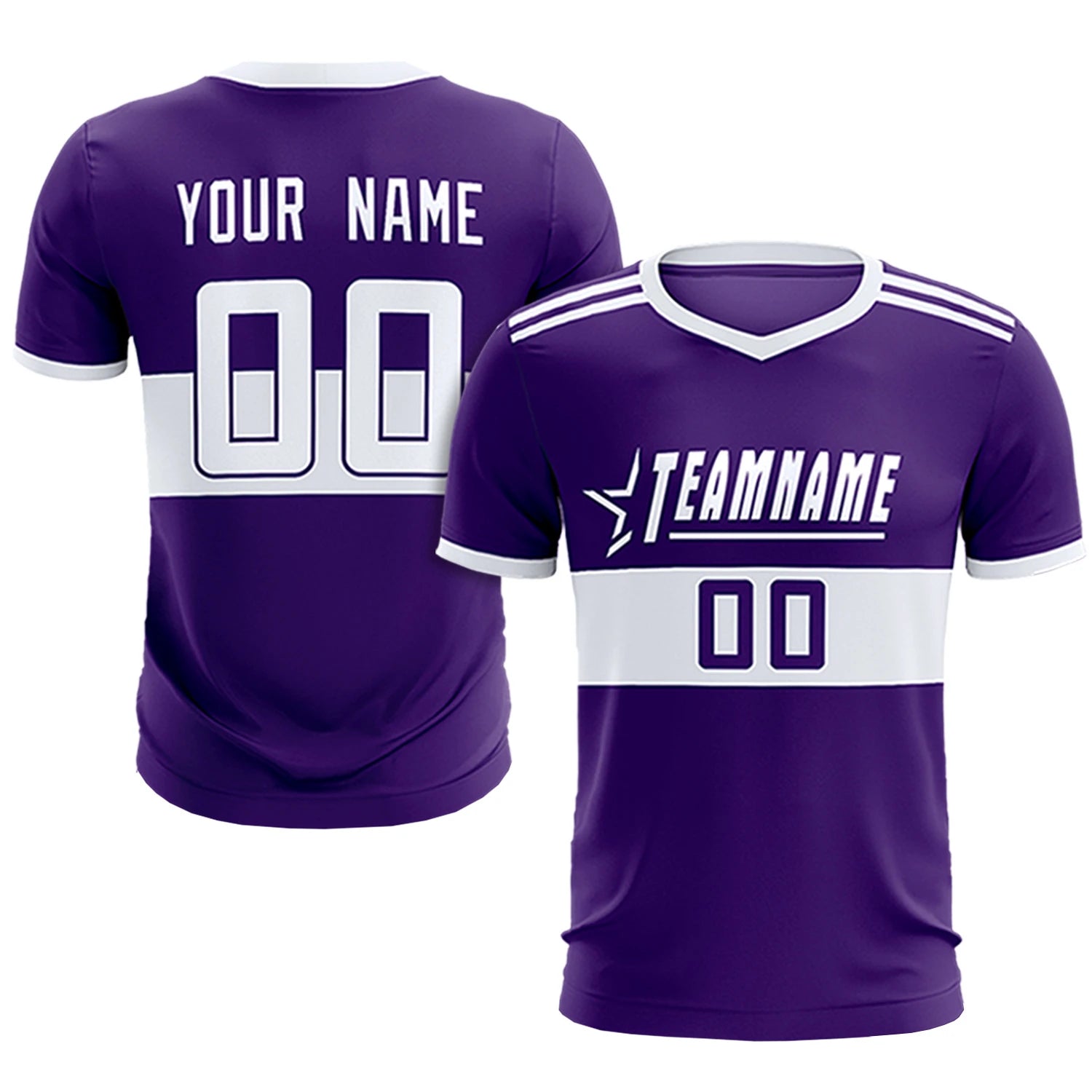 Custom Purple White Breathable Soccer Sets Jersey