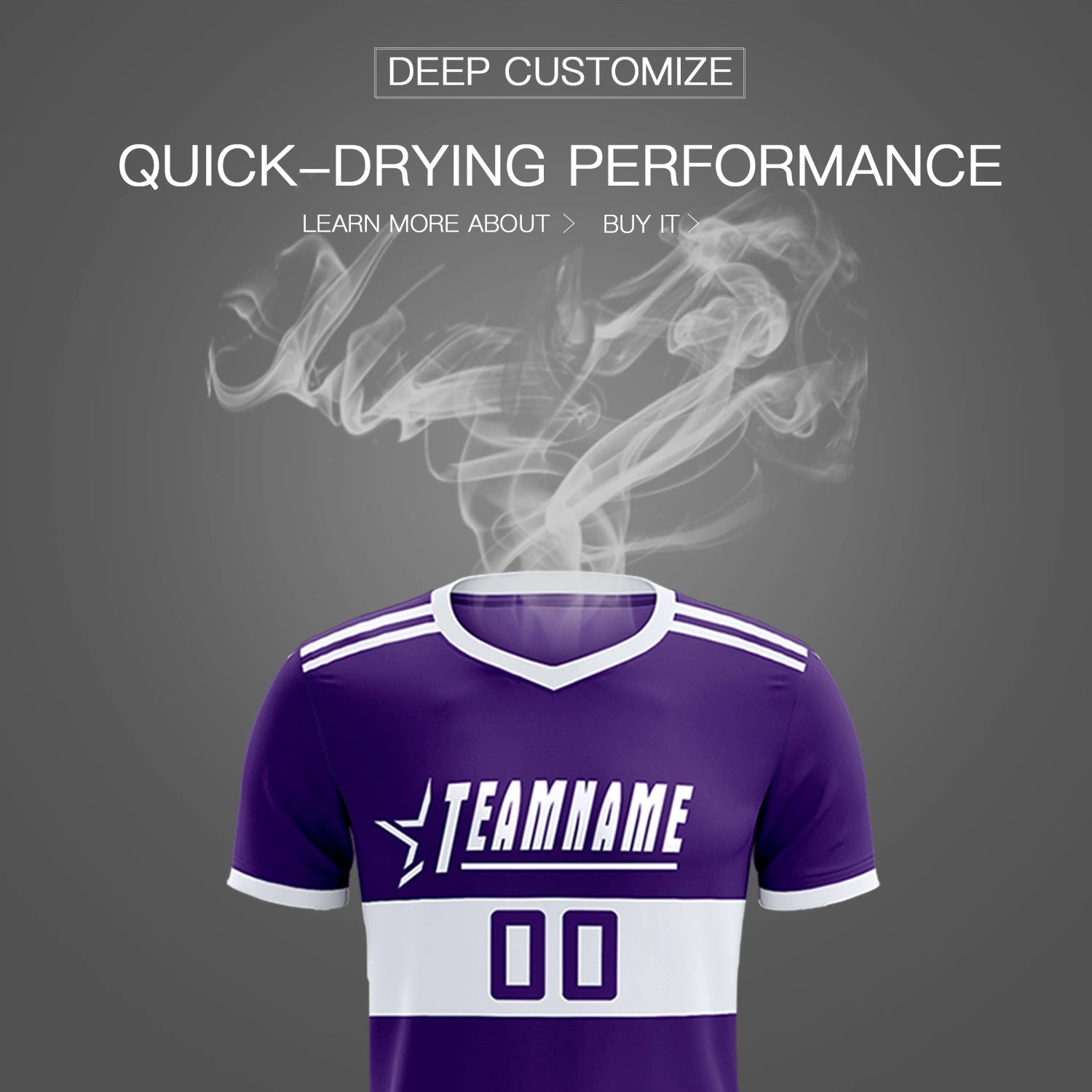 Custom Purple White Breathable Soccer Sets Jersey
