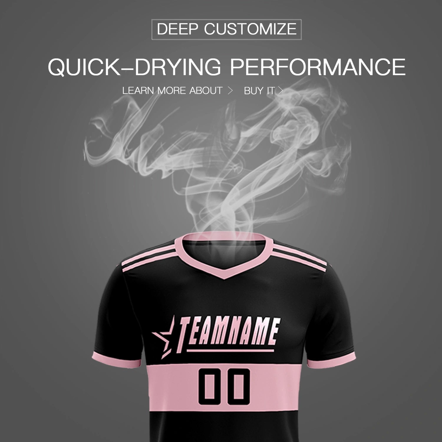 Custom Black-Light Pink Breathable Soccer Sets Jersey