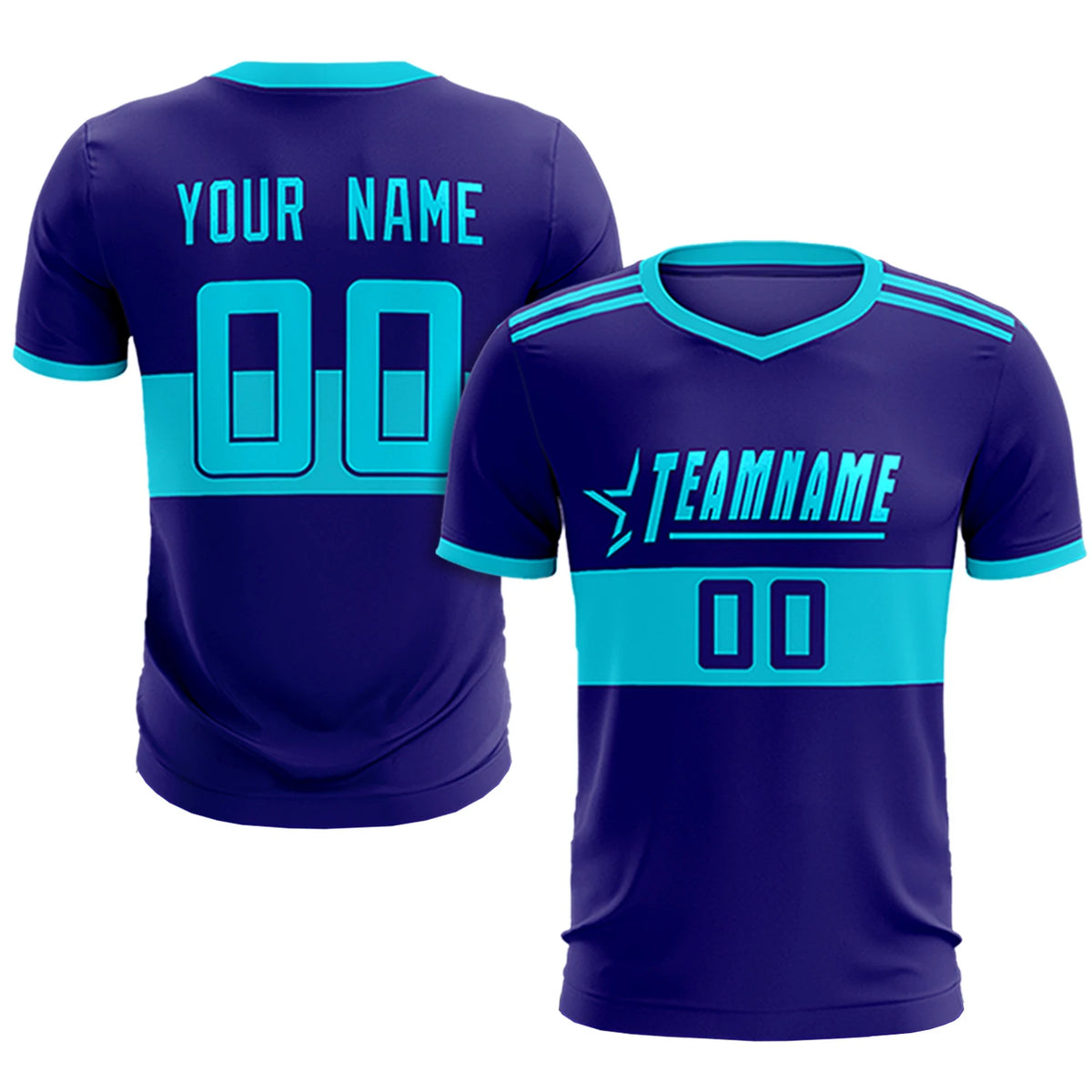 Custom Purple Black Breathable Soccer Sets Jersey