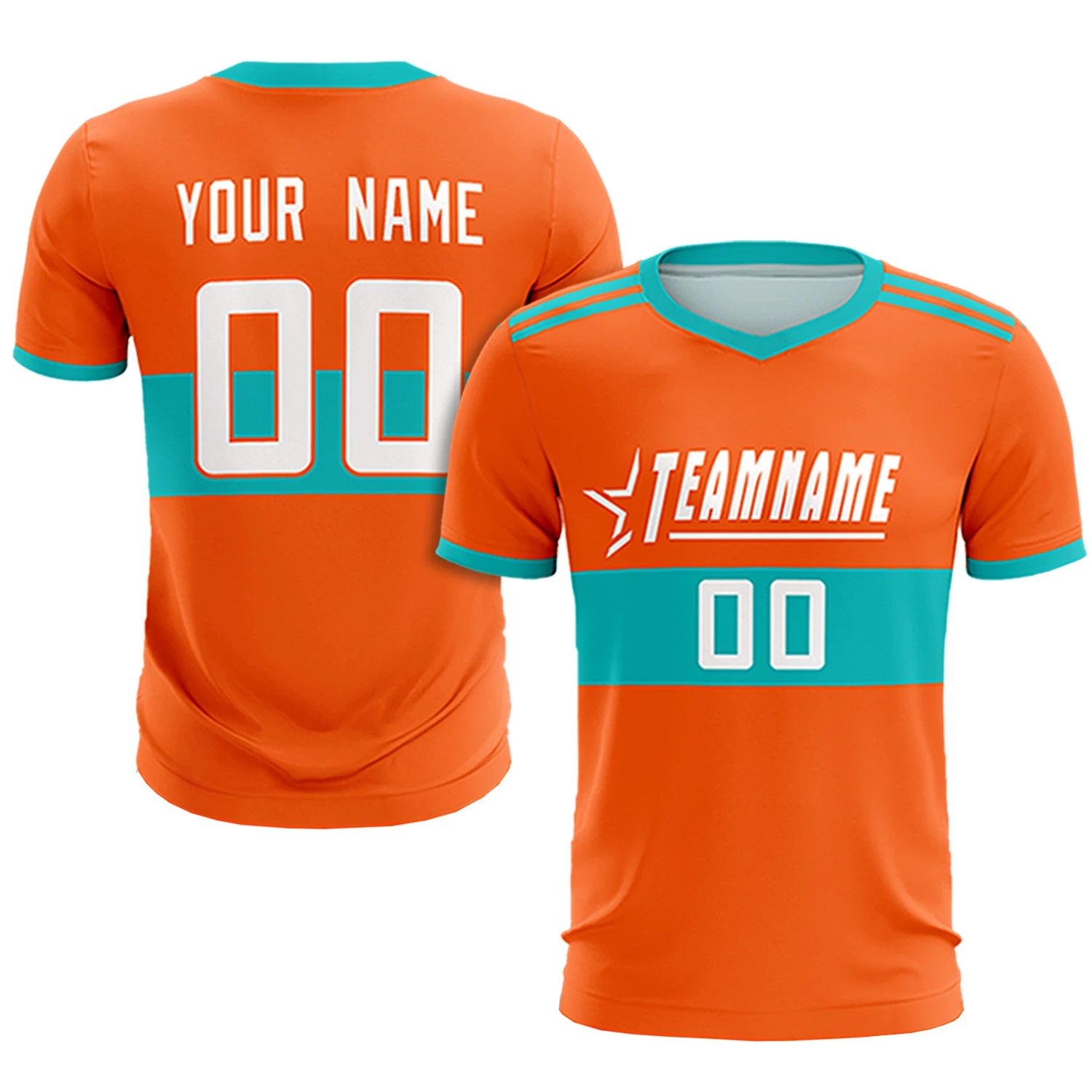 Custom Orange-Bright Green Breathable Soccer Sets Jersey