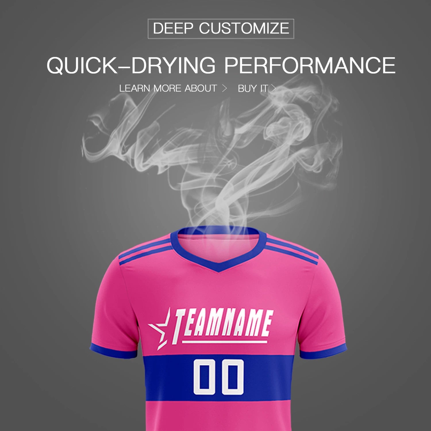 Custom Pink-Royal Blue Breathable Soccer Sets Jersey