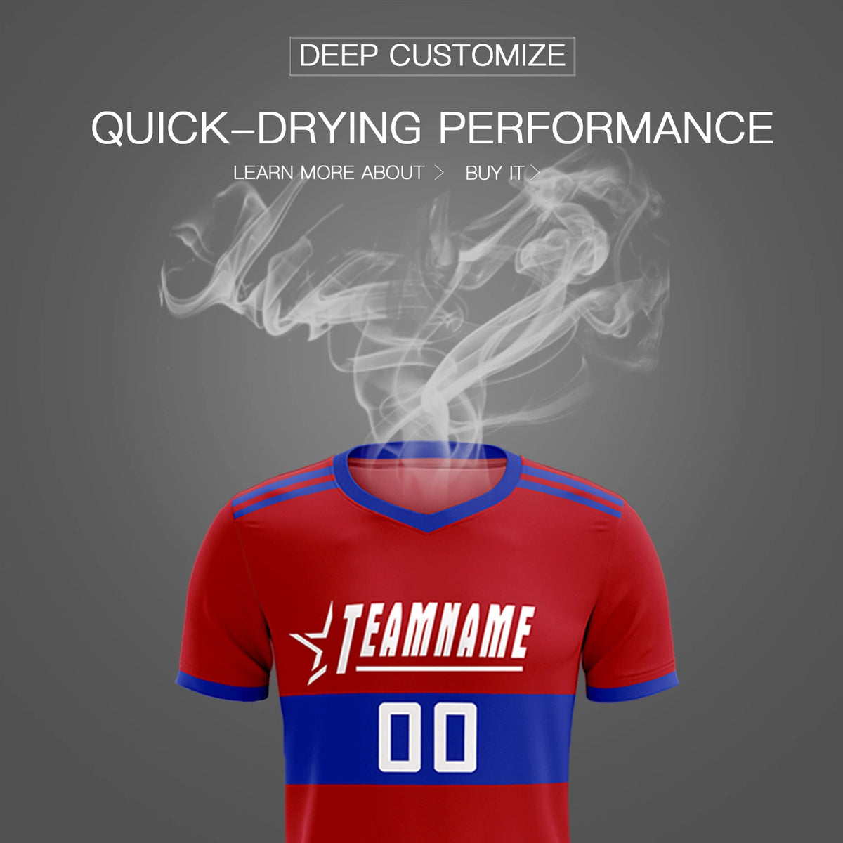 Custom Red-Royal Blue Breathable Soccer Sets Jersey