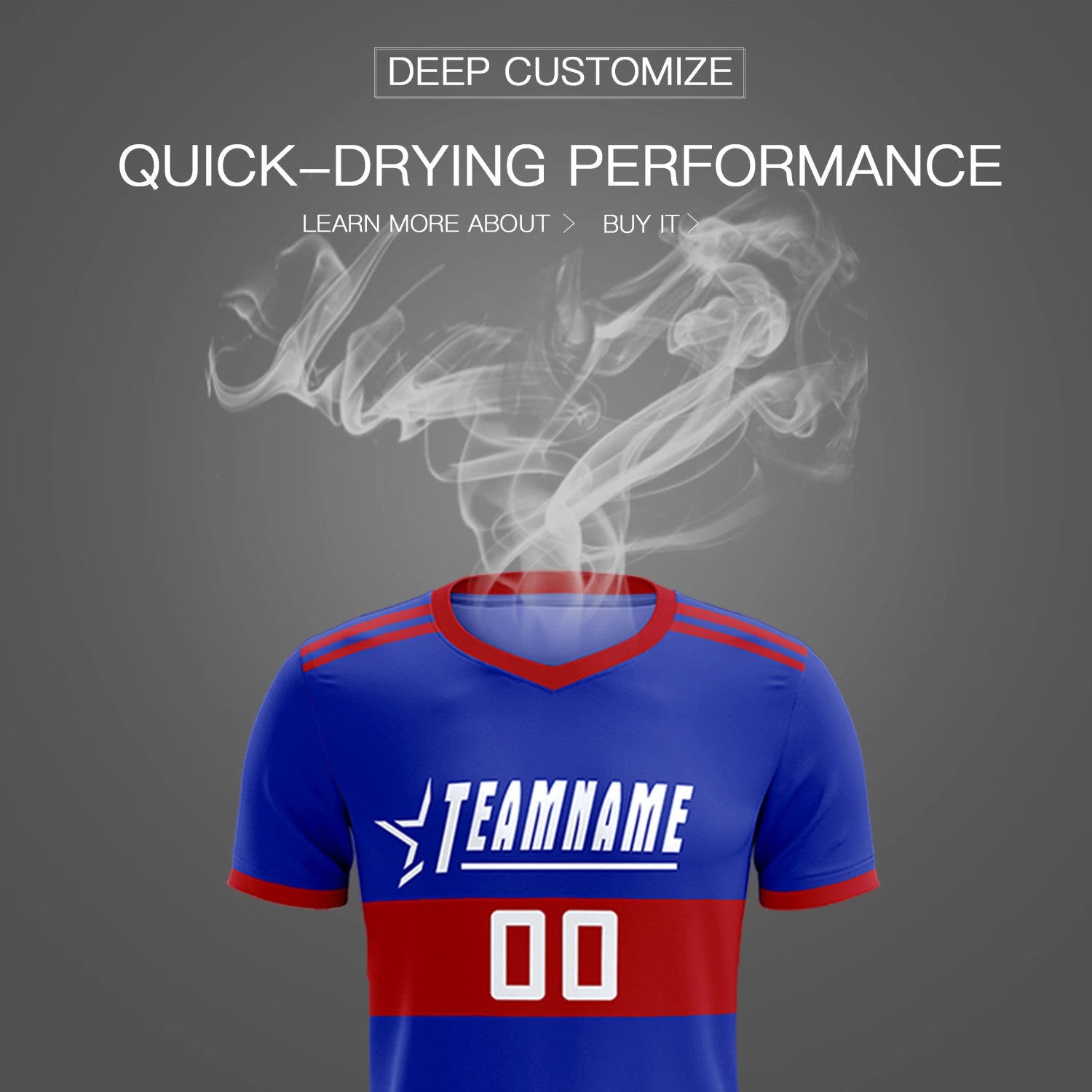 Custom Royal Blue-Red Breathable Soccer Sets Jersey