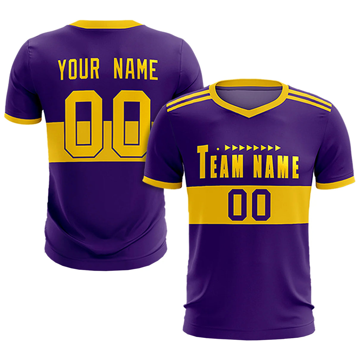 Custom Purple-Gold 01 Breathable Soccer Sets Jersey