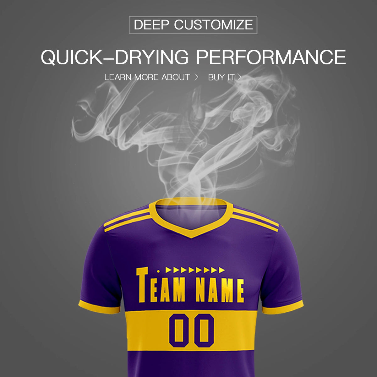 Custom Purple-Gold 01 Breathable Soccer Sets Jersey