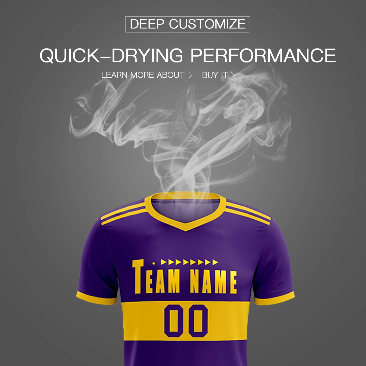 Custom Purple-Gold 01 Breathable Soccer Sets Jersey