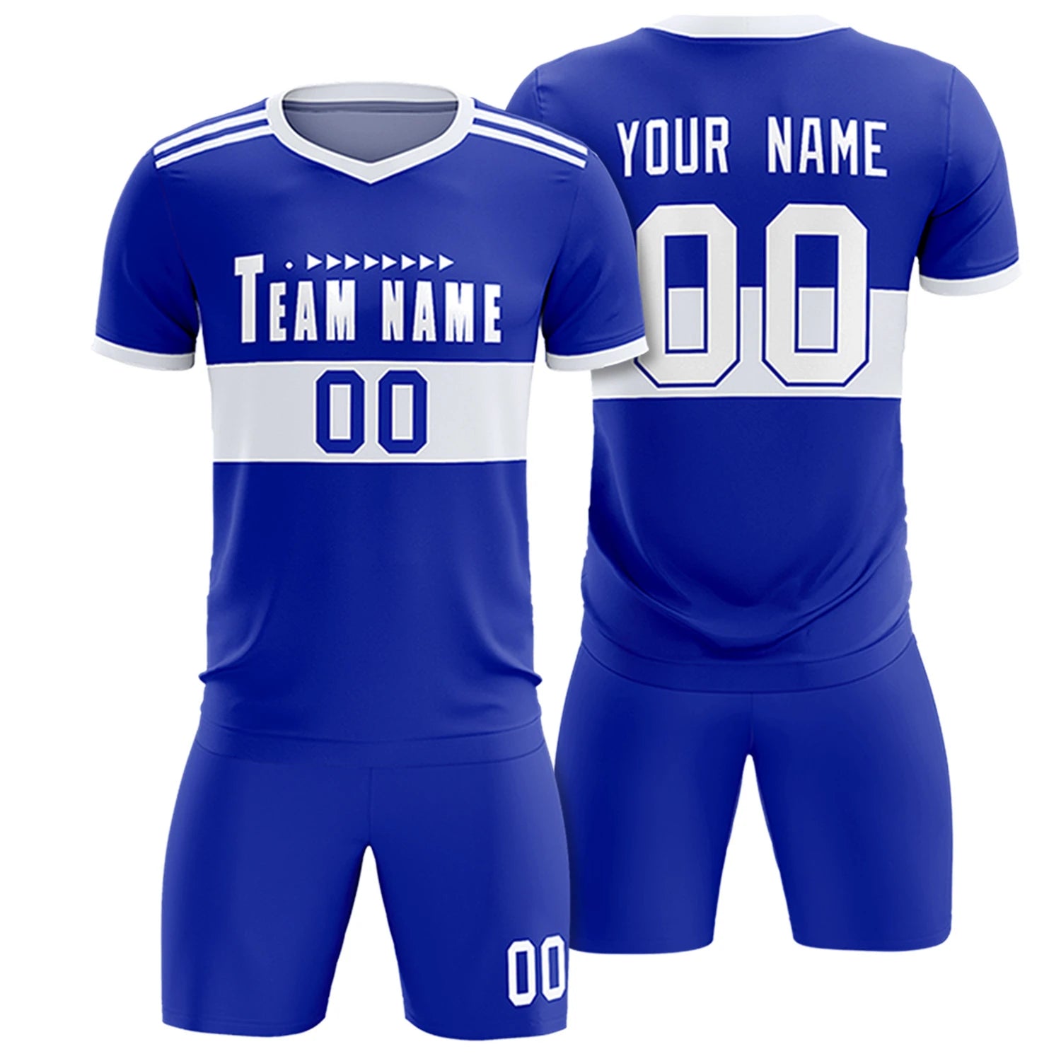Custom Royal Blue-White Breathable Soccer Sets Jersey