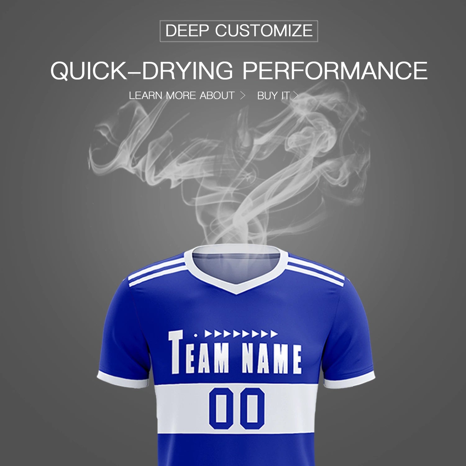 Custom Royal Blue-White Breathable Soccer Sets Jersey