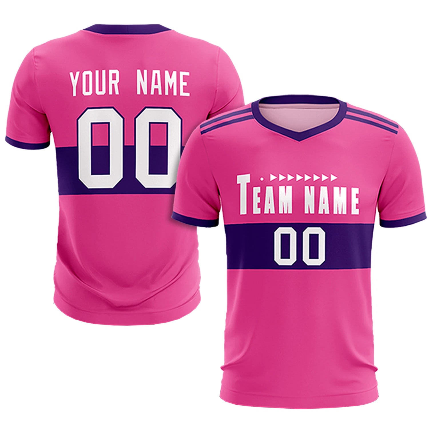 Custom Pink Purple Breathable Soccer Sets Jersey