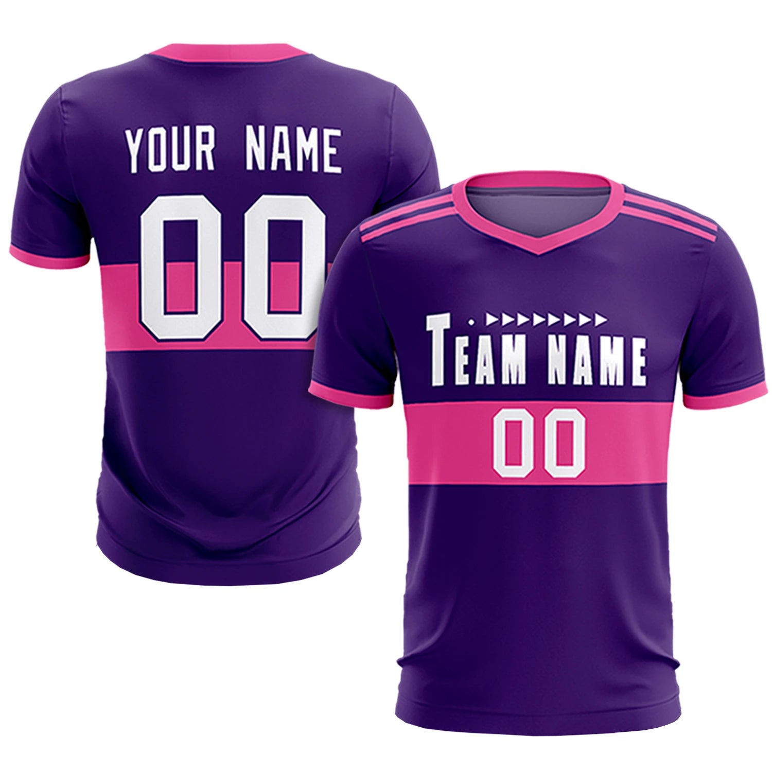 Custom Purple Pink Breathable Soccer Sets Jersey