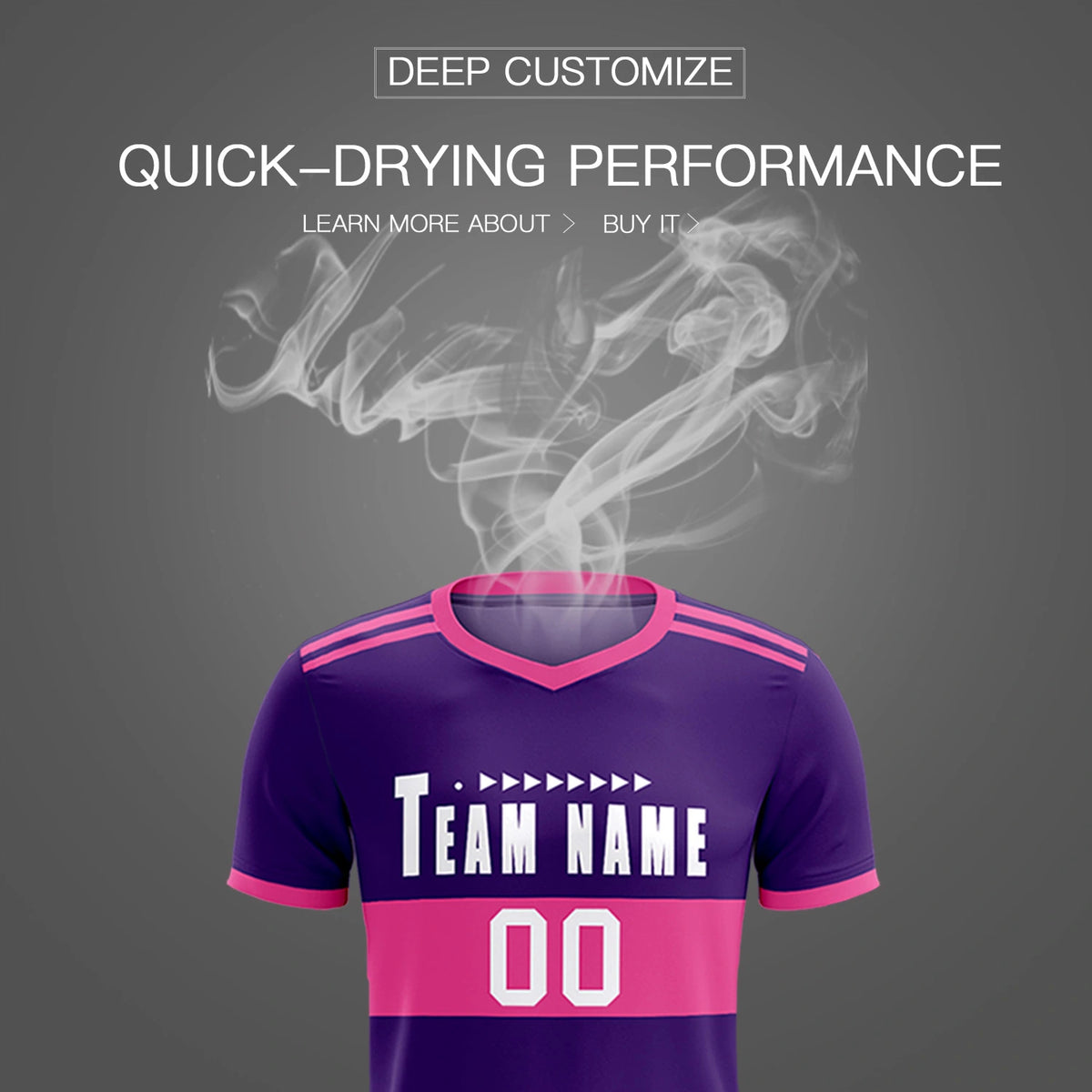 Custom Purple Pink Breathable Soccer Sets Jersey