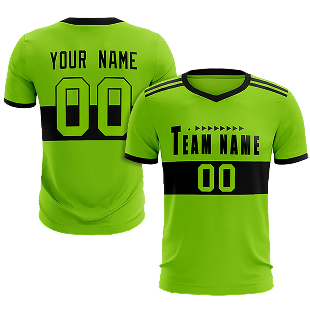 Custom Neon Green-Black Breathable Soccer Sets Jersey