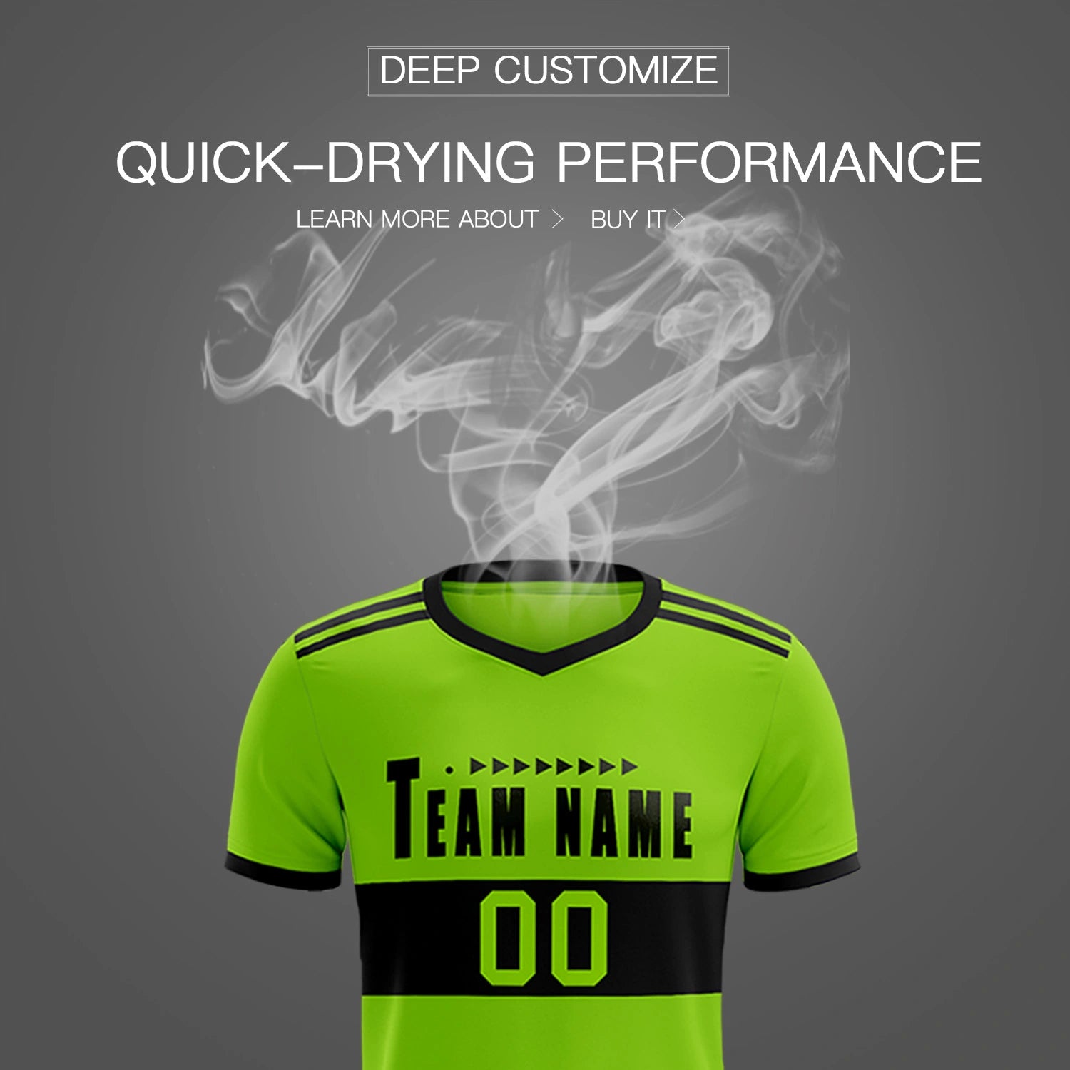 Custom Neon Green-Black Breathable Soccer Sets Jersey