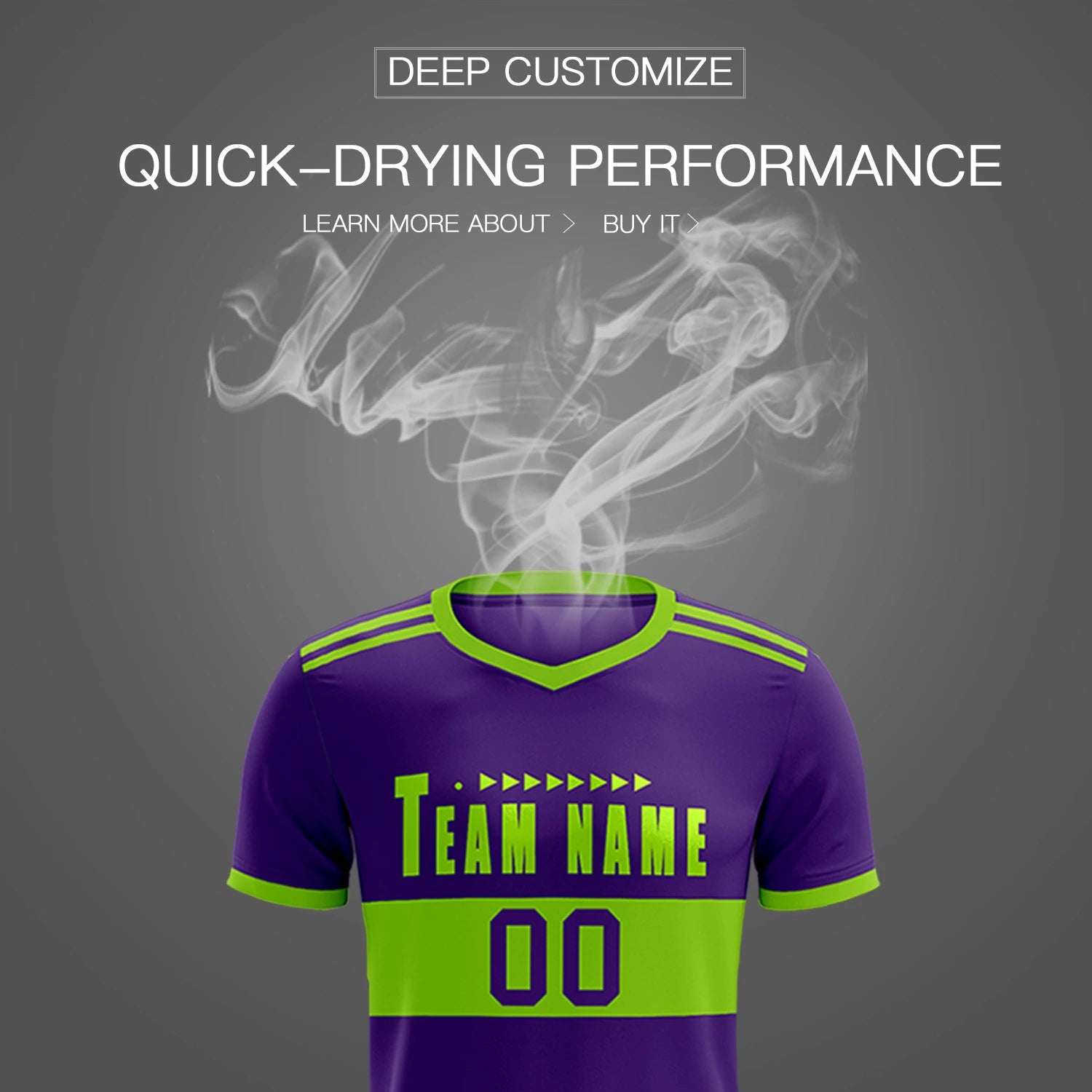 Custom Purple-Neon Green Breathable Soccer Sets Jersey