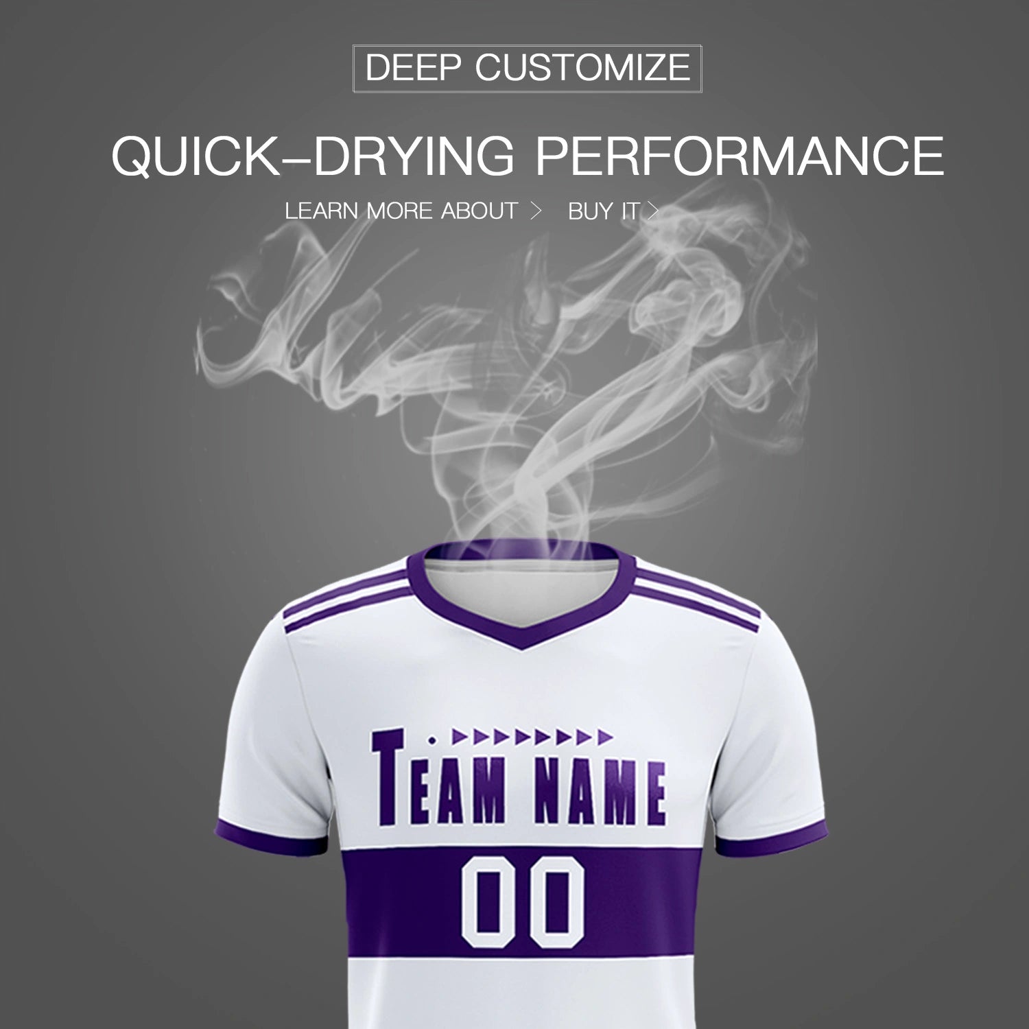 Custom White Purple Breathable Soccer Sets Jersey