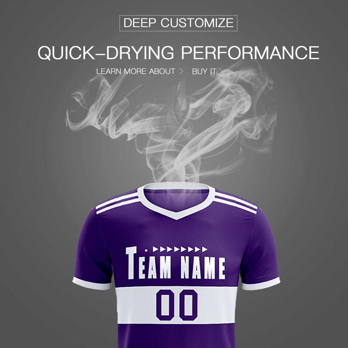 Custom Purple White Breathable Soccer Sets Jersey
