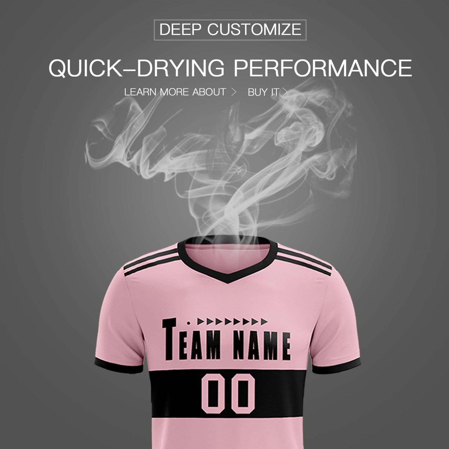 Custom Light Pink-Black Breathable Soccer Sets Jersey