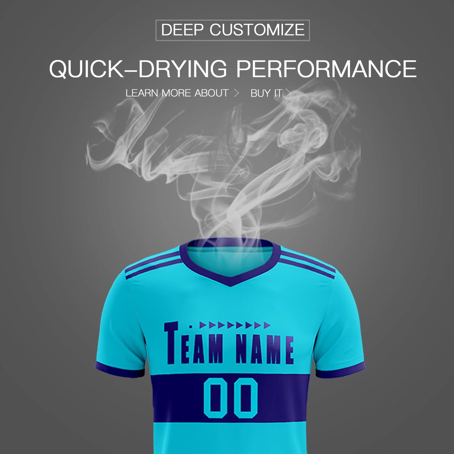 Custom Sky Blue-Black Breathable Soccer Sets Jersey