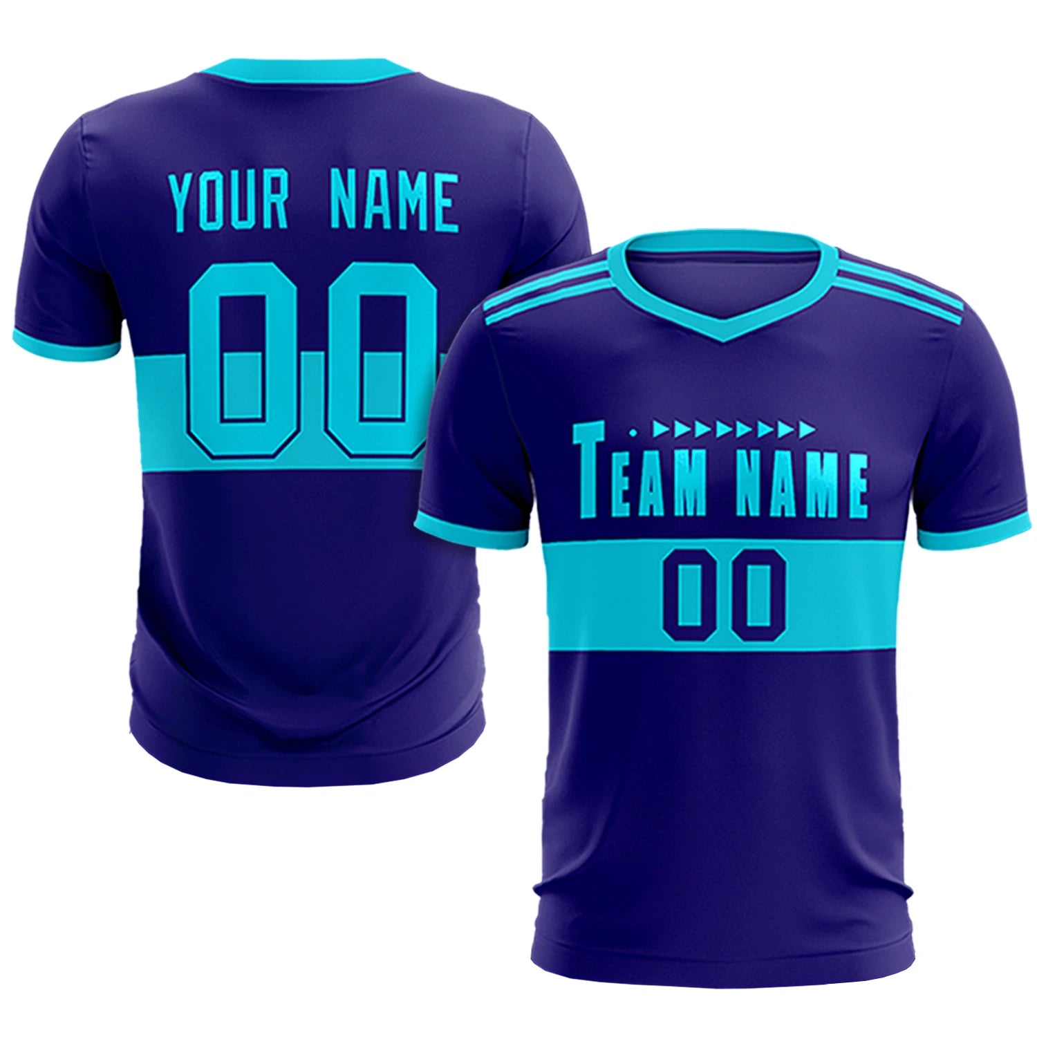 Custom Purple Black Breathable Soccer Sets Jersey