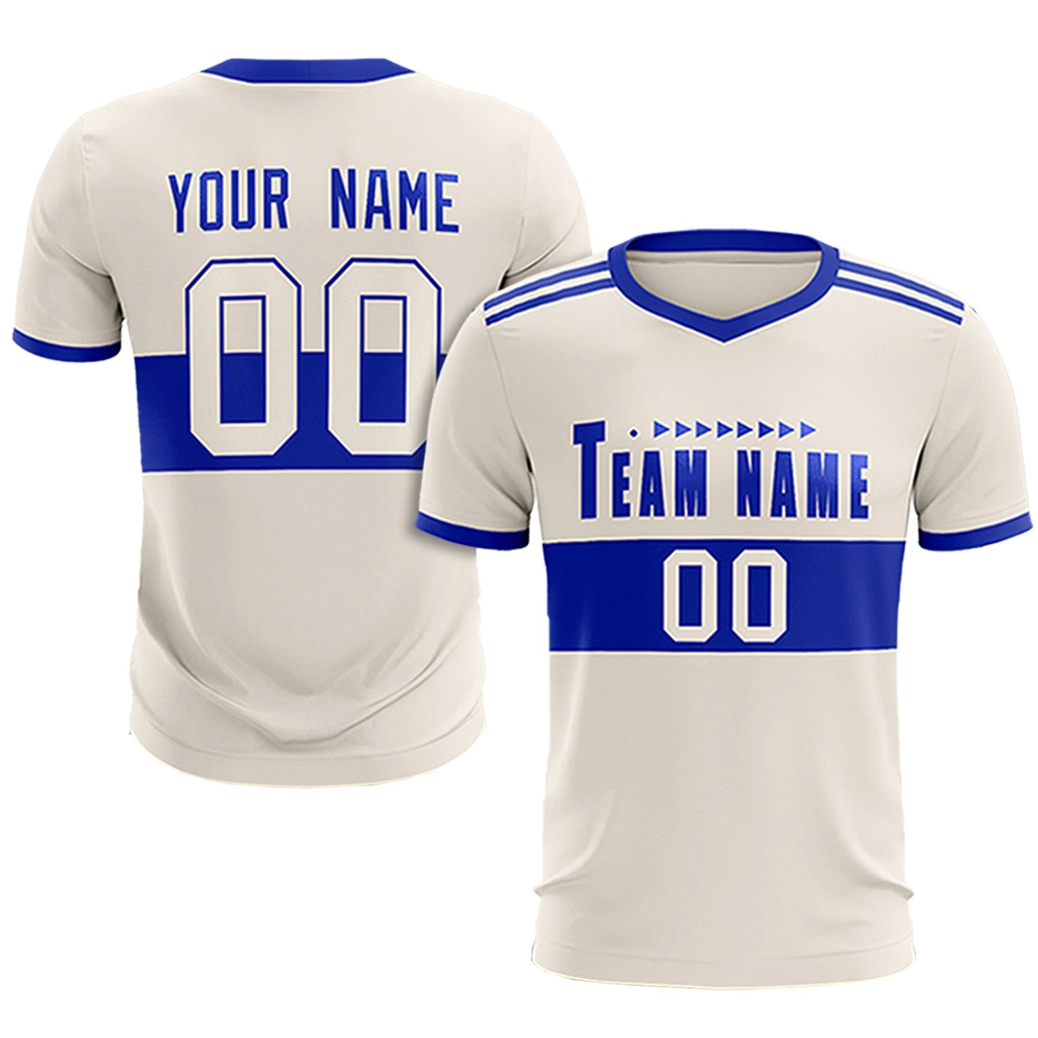 Custom Khaki-Royal Blue Breathable Soccer Sets Jersey