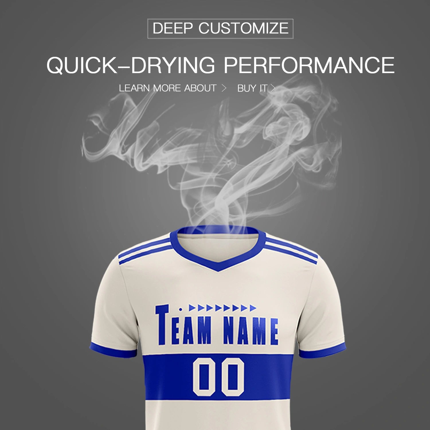 Custom Khaki-Royal Blue Breathable Soccer Sets Jersey