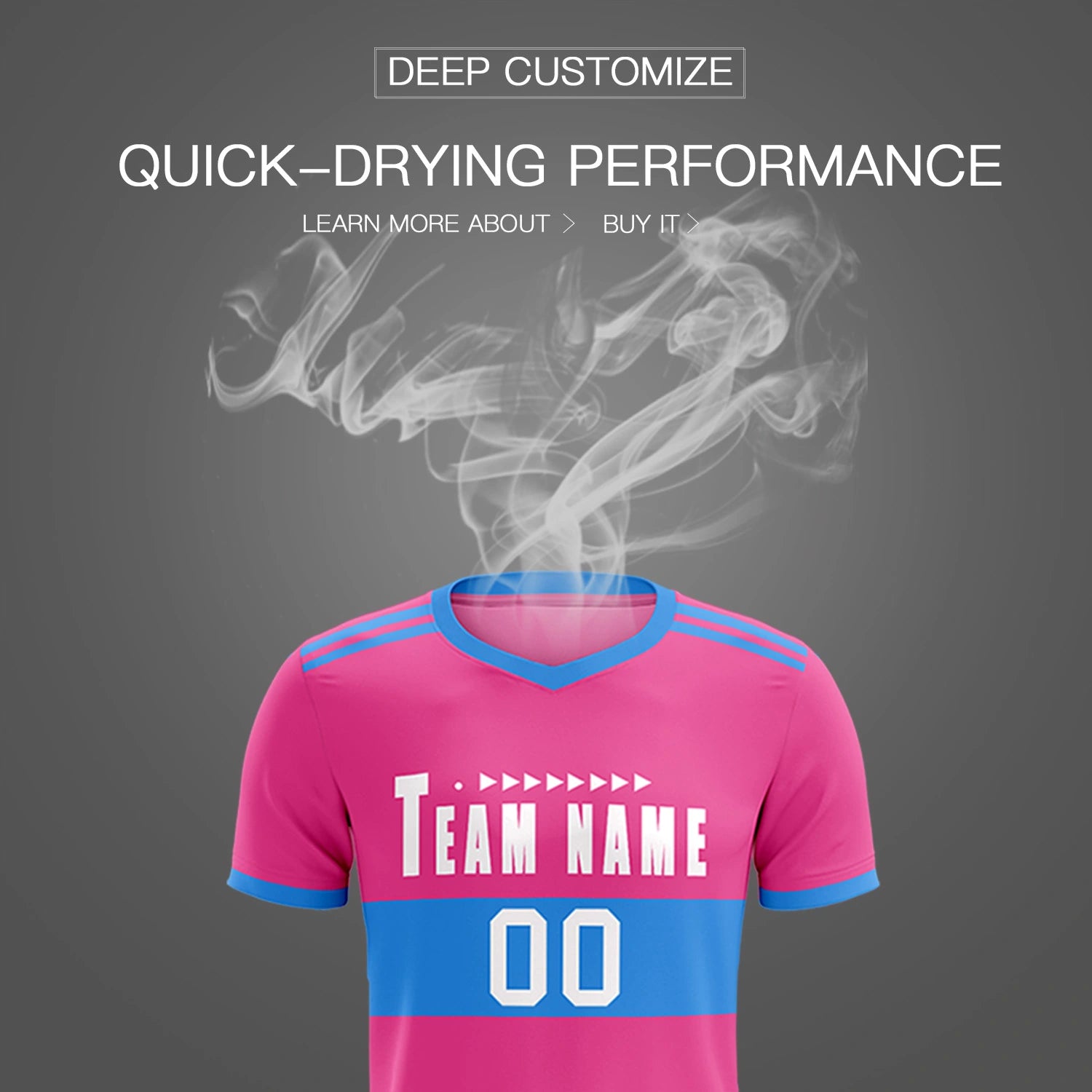 Custom Pink-Powder Blue Breathable Soccer Sets Jersey