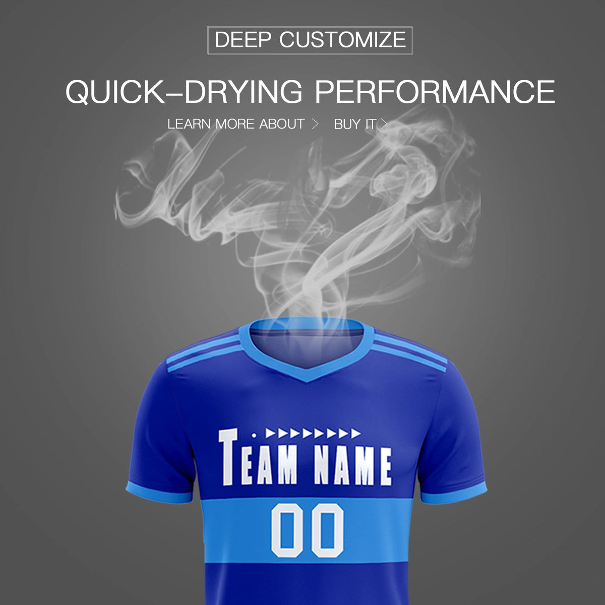 Custom Royal Blue-Powder Blue Breathable Soccer Sets Jersey