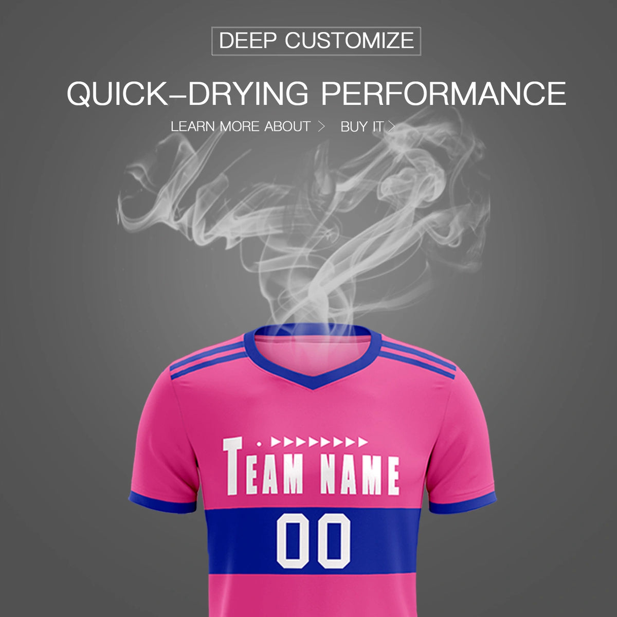 Custom Pink-Royal Blue Breathable Soccer Sets Jersey