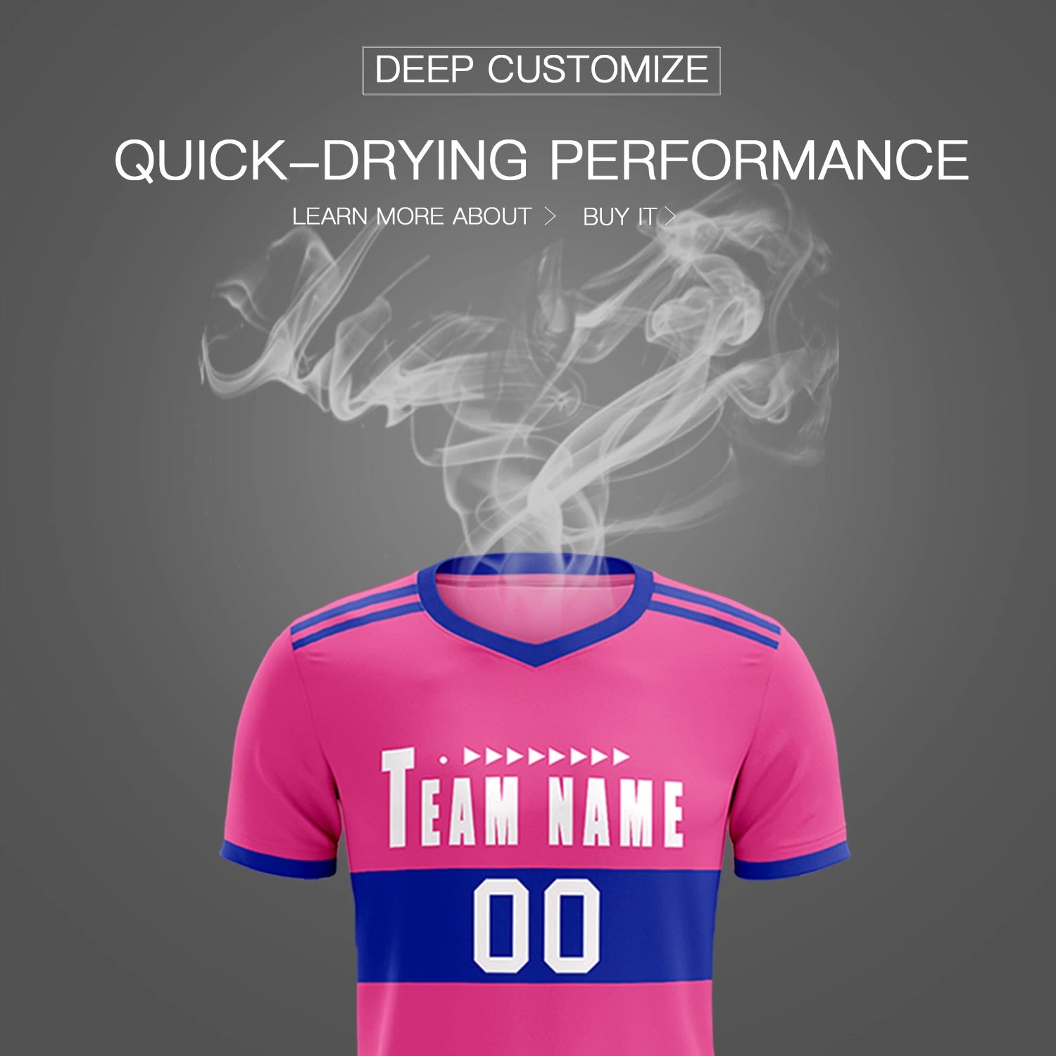 Custom Pink-Royal Blue Breathable Soccer Sets Jersey