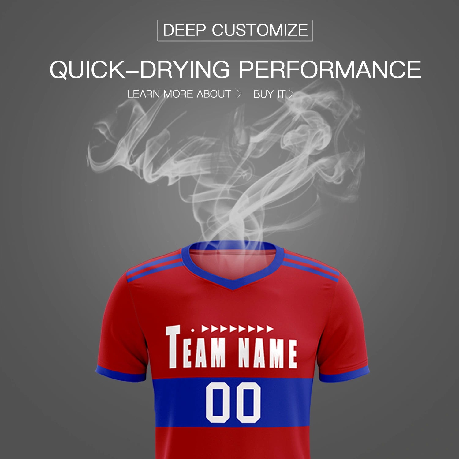 Custom Red-Royal Blue Breathable Soccer Sets Jersey