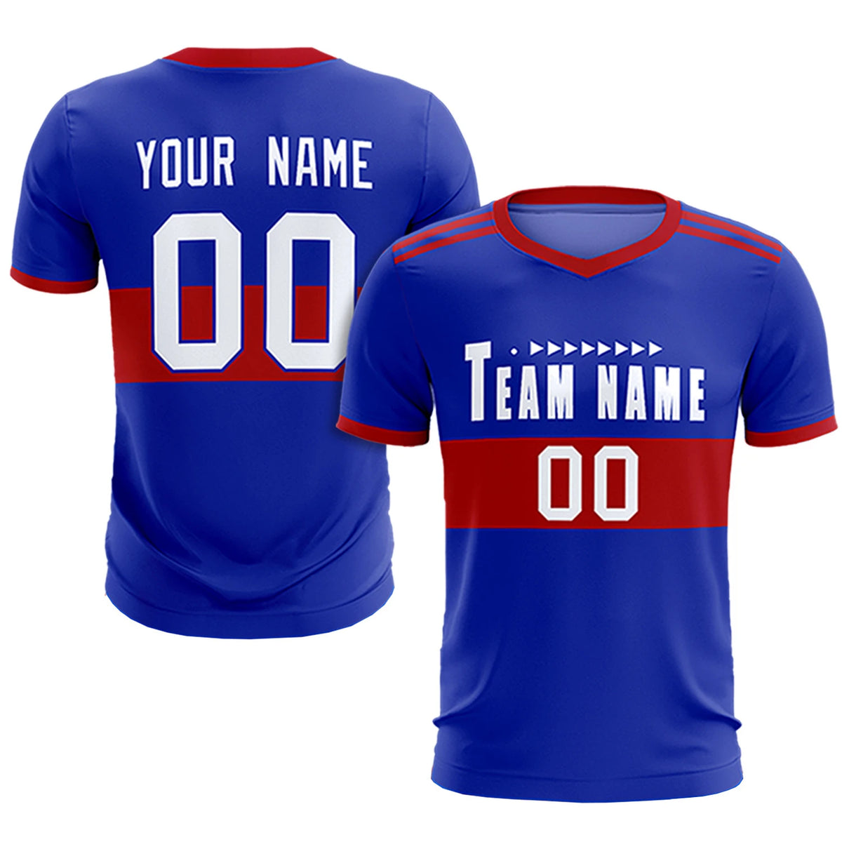 Custom Royal Blue-Red Breathable Soccer Sets Jersey