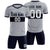 Custom Gray Navy Breathable Soccer Sets Jersey