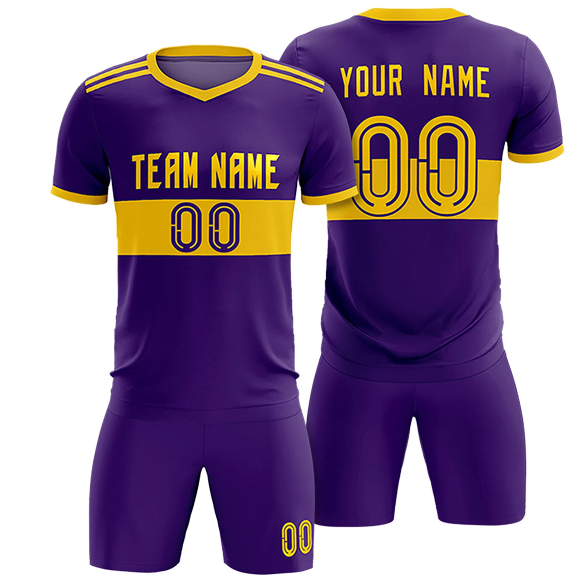 Custom Purple-Gold 01 Breathable Soccer Sets Jersey