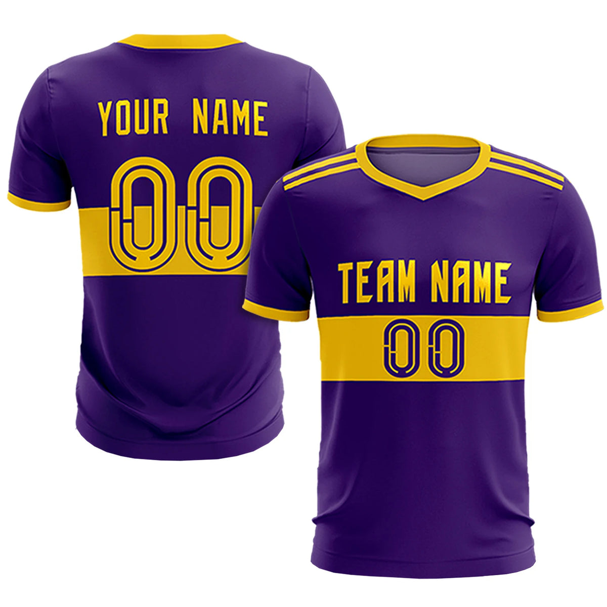 Custom Purple-Gold 01 Breathable Soccer Sets Jersey