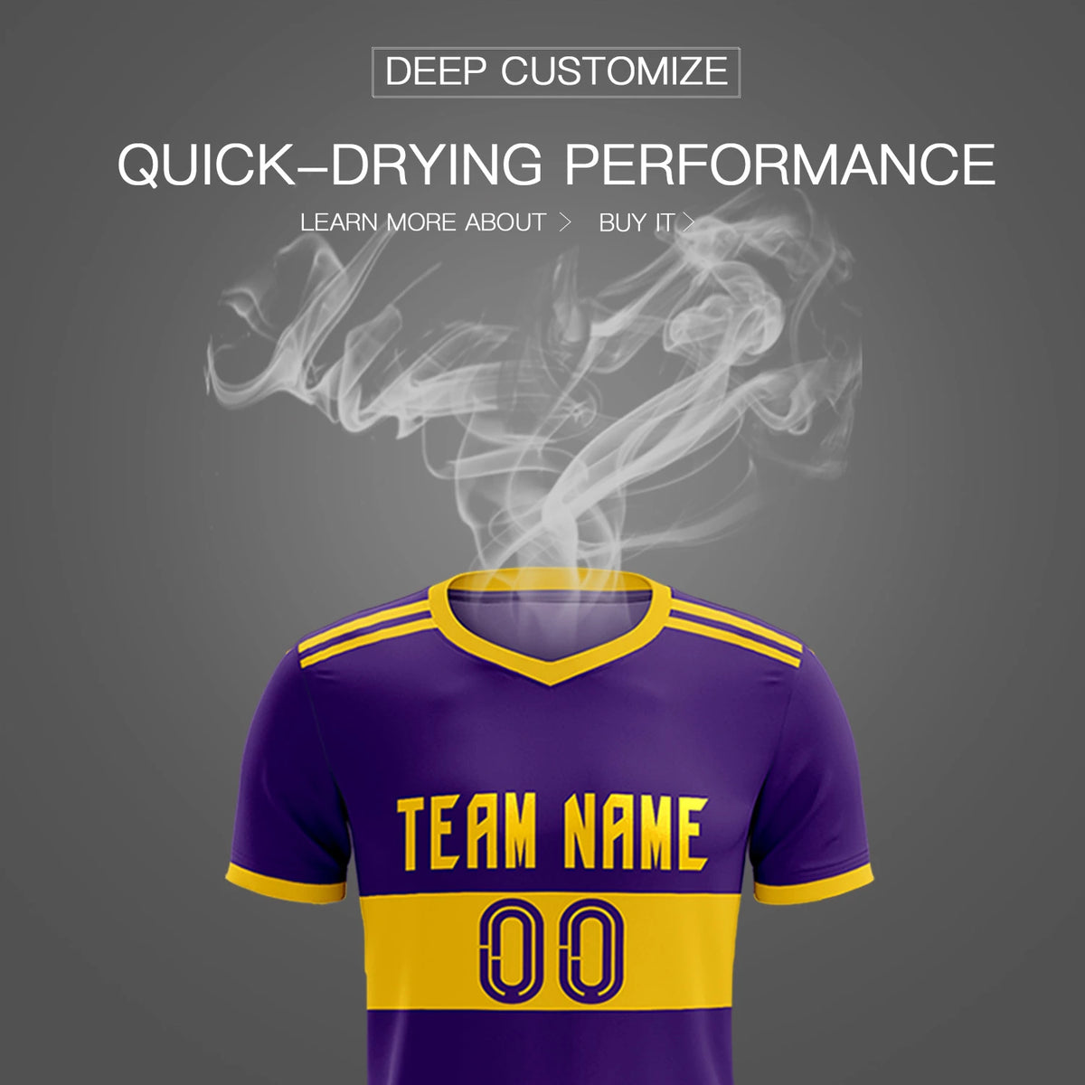 Custom Purple-Gold 01 Breathable Soccer Sets Jersey
