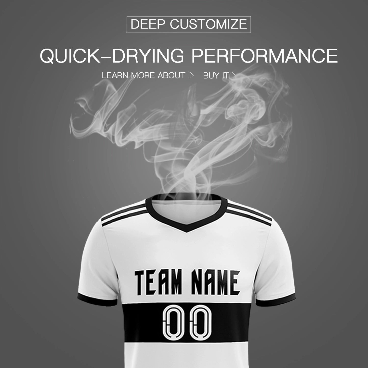 Custom White Black Breathable Soccer Sets Jersey