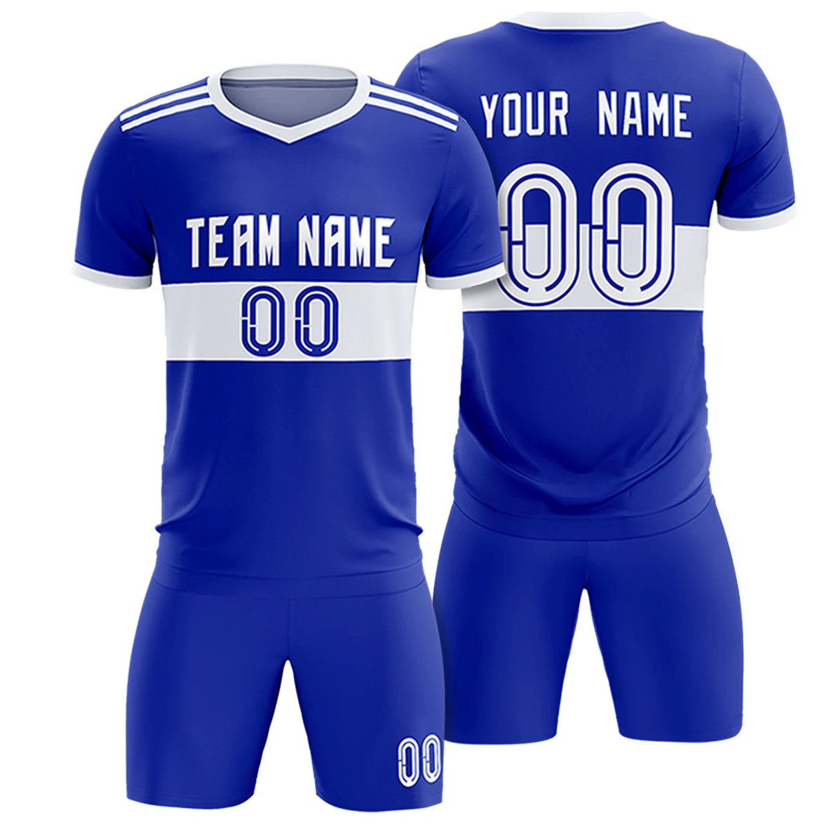 Custom Royal Blue-White Breathable Soccer Sets Jersey