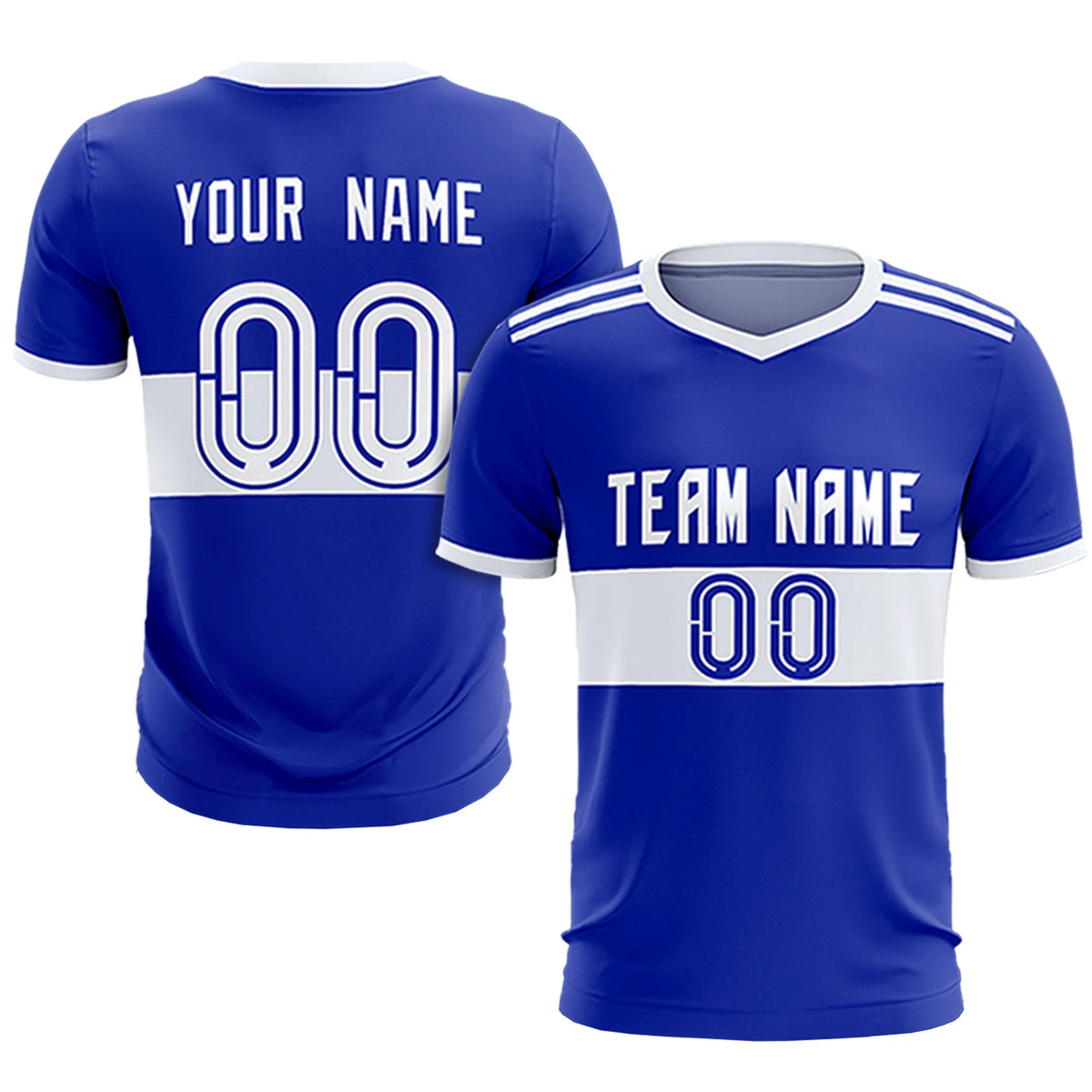 Custom Royal Blue-White Breathable Soccer Sets Jersey