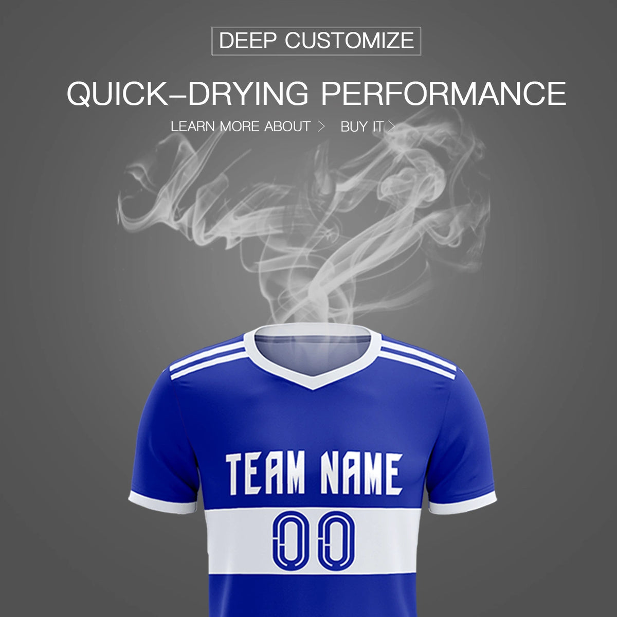 Custom Royal Blue-White Breathable Soccer Sets Jersey