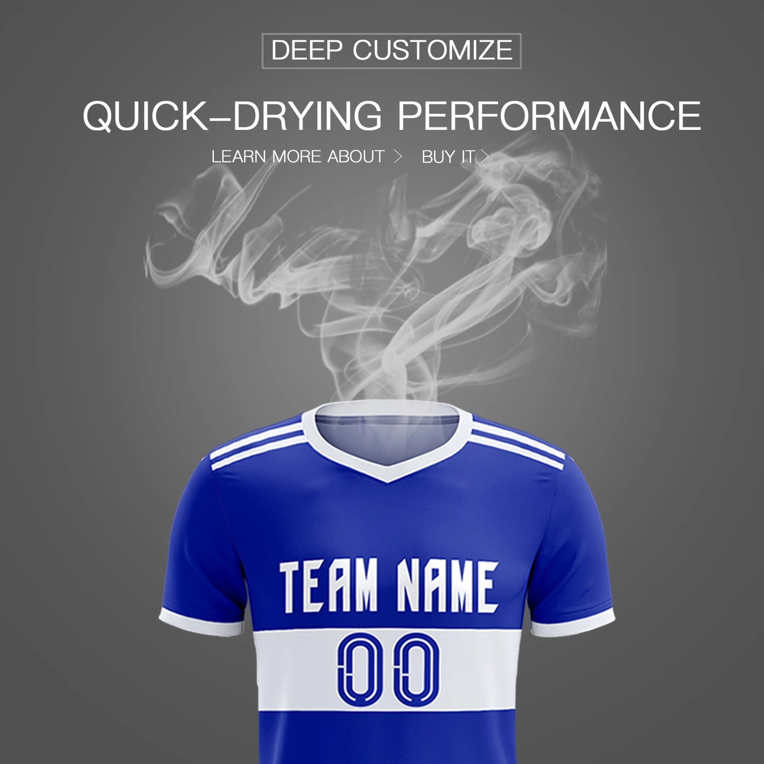 Custom Royal Blue-White Breathable Soccer Sets Jersey