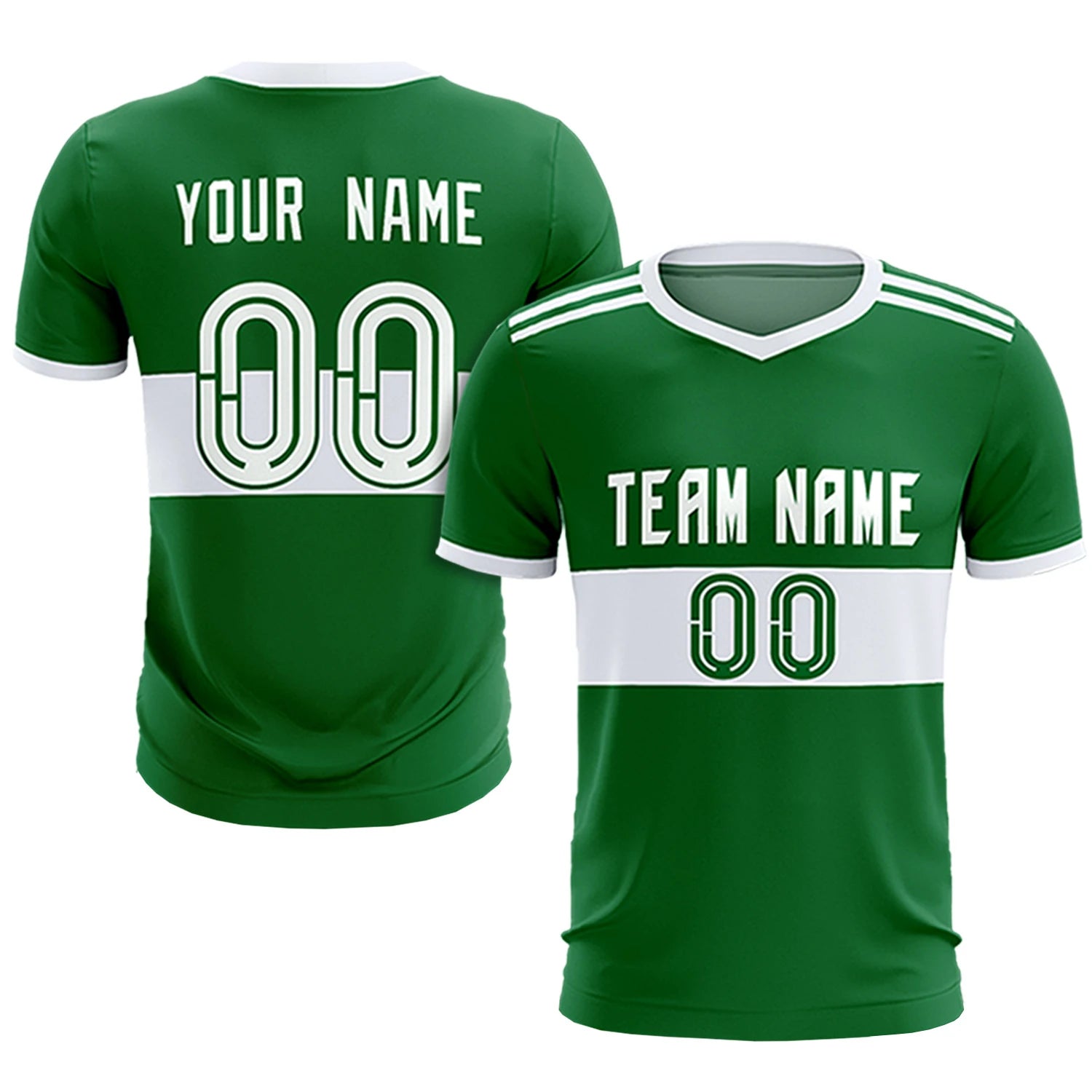 Custom Kelly Green-White Breathable Soccer Sets Jersey